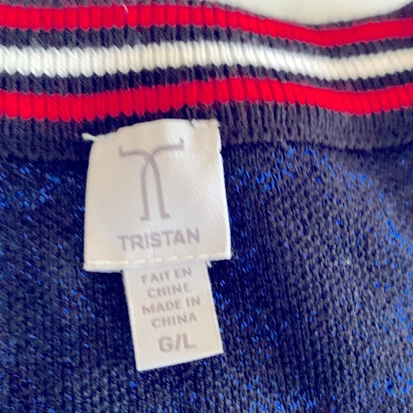 Tristan 2 piece knit cardigan and skirt suit with metallic floral print size L - Picture 8 of 16